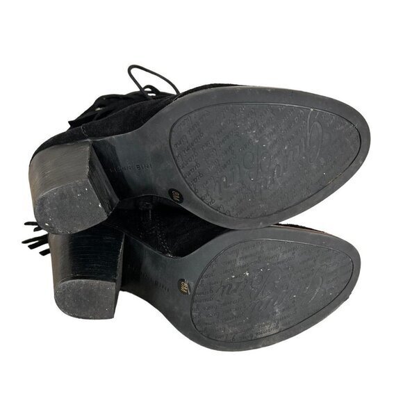 Gianni Bini Black Ankle Boots with Fringe - Picture 7 of 8